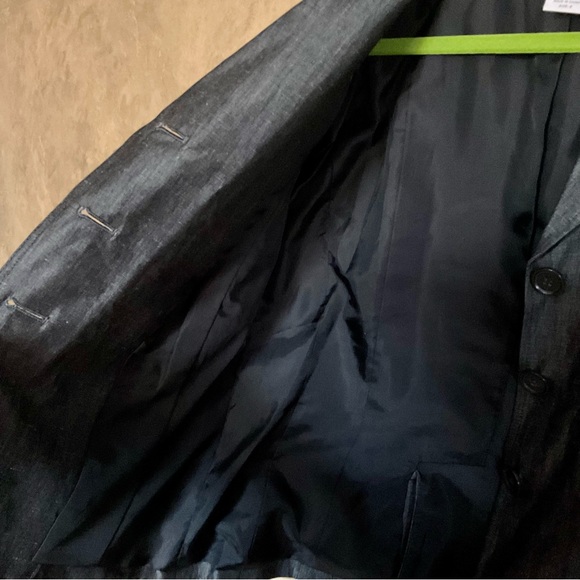 David N Silver Grey Linen Blend Blazer Jacket - Picture 5 of 5